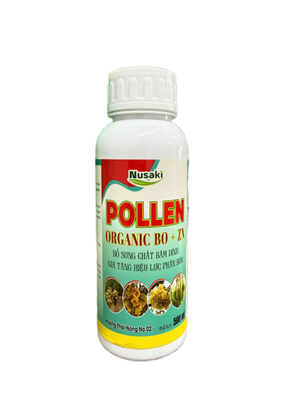 NUSAKI POLLEN ORGANIC BO + ZN 500ml là gì? Công dụng, liều lượng và cách sử dụng giúp hoa khỏe, tăng đậu trái