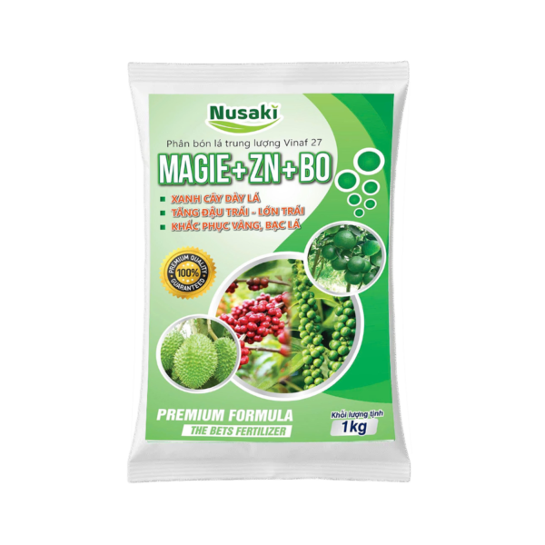 Phân Bón Lá Trung Lượng Nusaki Magie + Zn + Bo – Giải Pháp Xanh Cây, Dày Lá, Tăng Đậu Trái Hiệu Quả