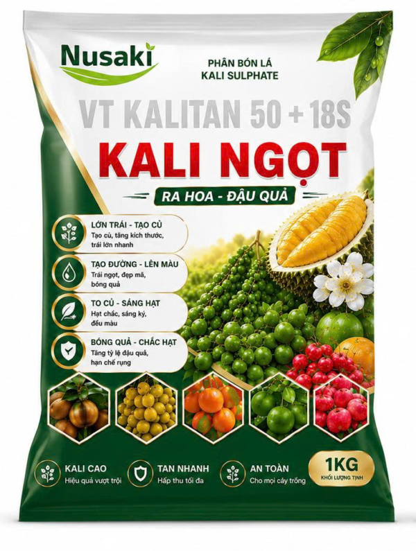 VT Kalitan 50 + 18S – Kali Ngọt giúp lớn trái, tạo đường, lên màu đẹp