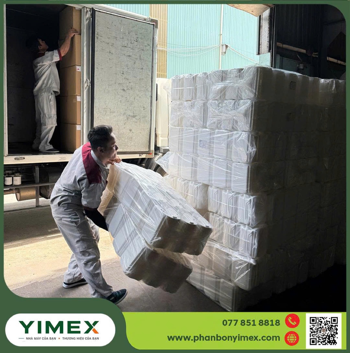 Bốc xếp, giao hàng phân bón gia công Yimex