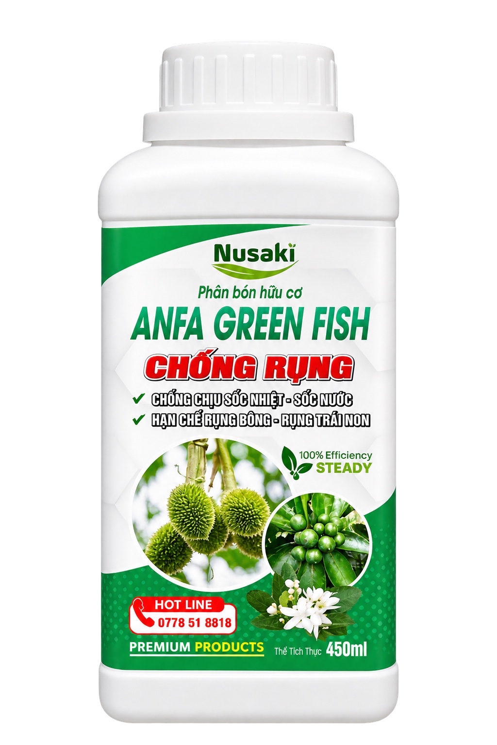 ANFA Green Fish Chống Rụng dùng cùng phân bón đậu trái Nusaki BIG 07