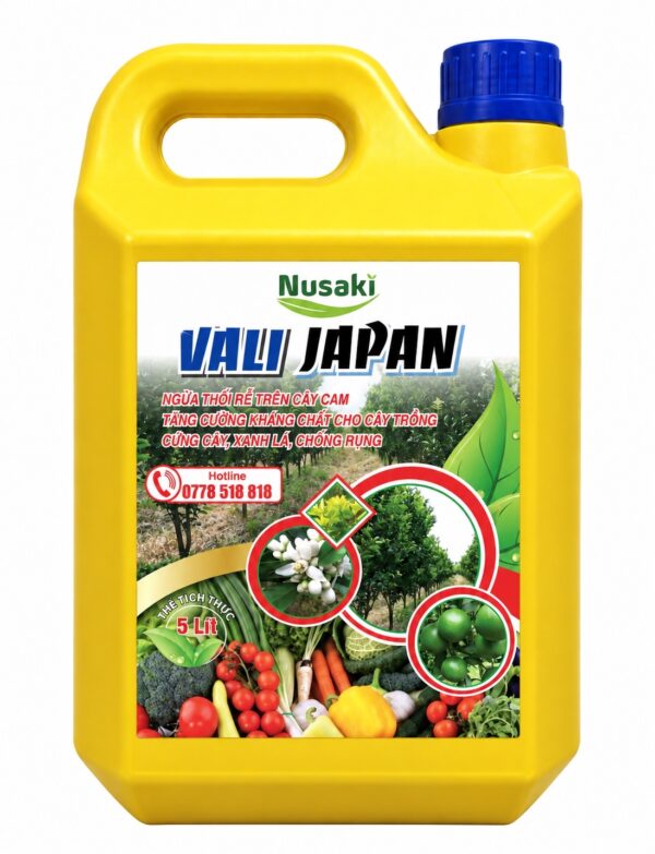 Can Vali Japan 5 lít nhãn Nusaki ngừa thối rễ trên cây cam