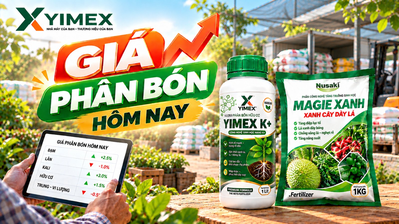 Giá phân lân hôm nay 05/10/2026 cập nhật cùng nhà máy phân bón Yimex