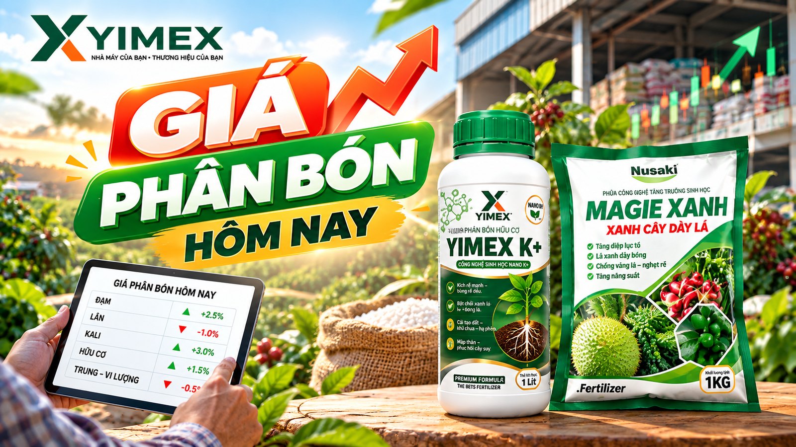 Giá phân DAP hôm nay 03/10/2026 — bảng giá cập nhật cùng Yimex