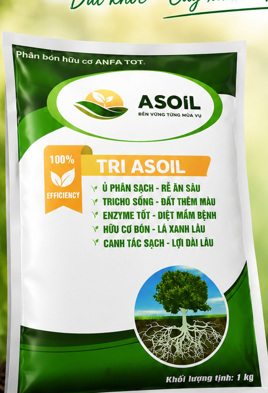 Bao phân bón hữu cơ TRI ASOIL nhãn riêng của đại lý Đức Thừa, gia công tại nhà máy Yimex